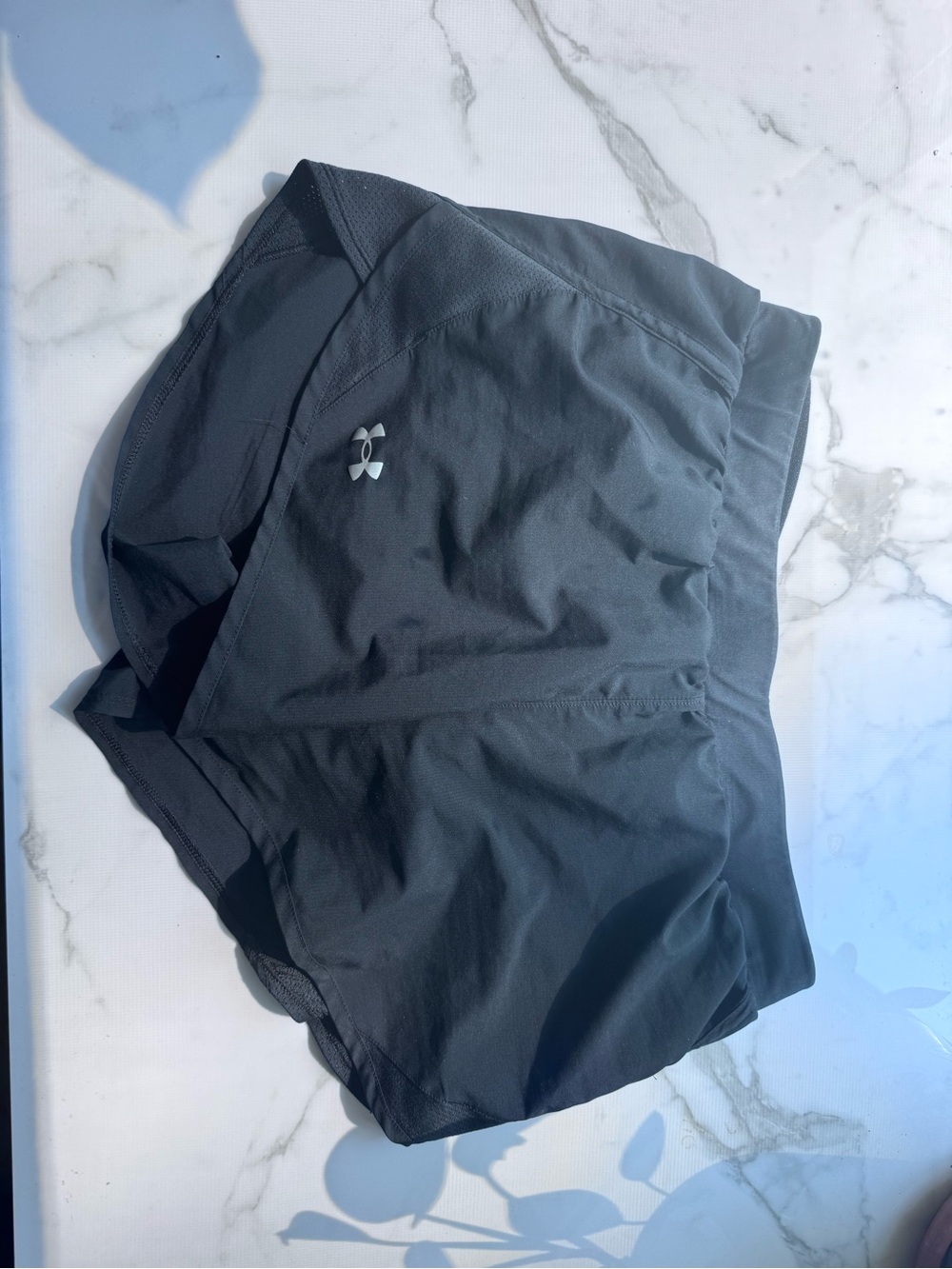 Under Armour Black Heatgear Workout Shorts with Logo